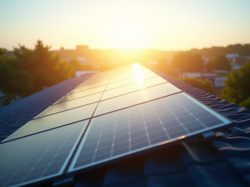 Solar panels highlighting energy efficiency