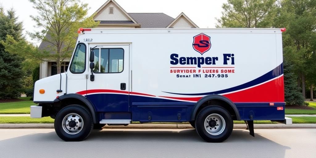 Semper Fi branded service truck